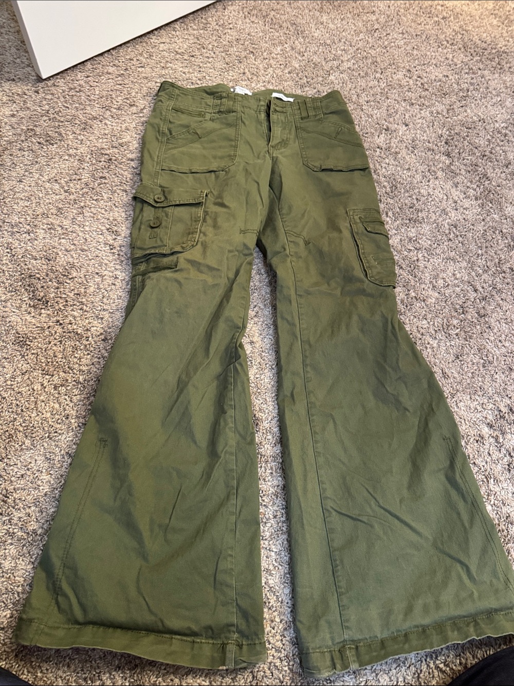 Forever 21 Military Green Men's Cargo Flare Pants